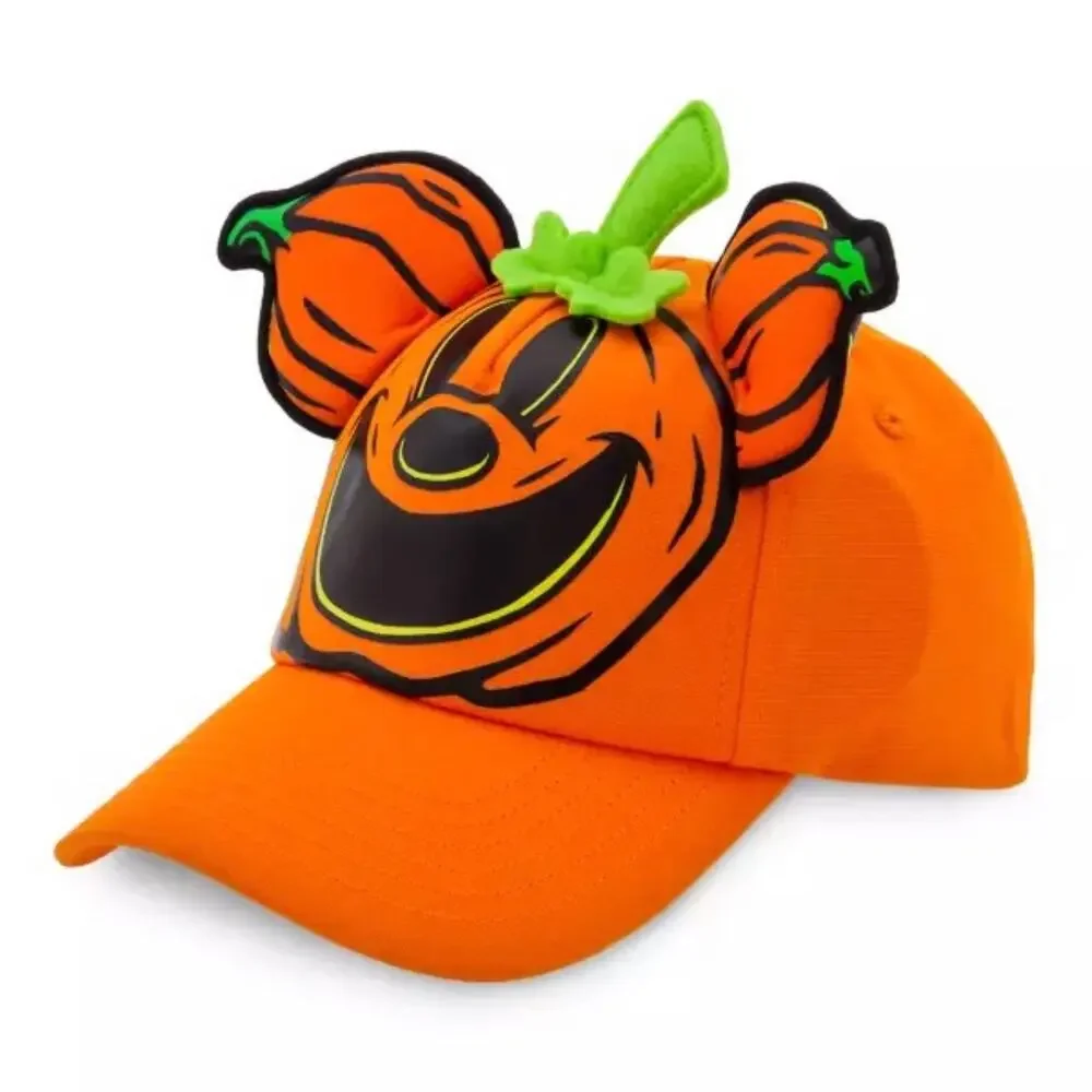 NWT Disney Parks Mickey Mouse Jack-o'-Lantern Glow-in-the-Dark Baseball Cap Hat